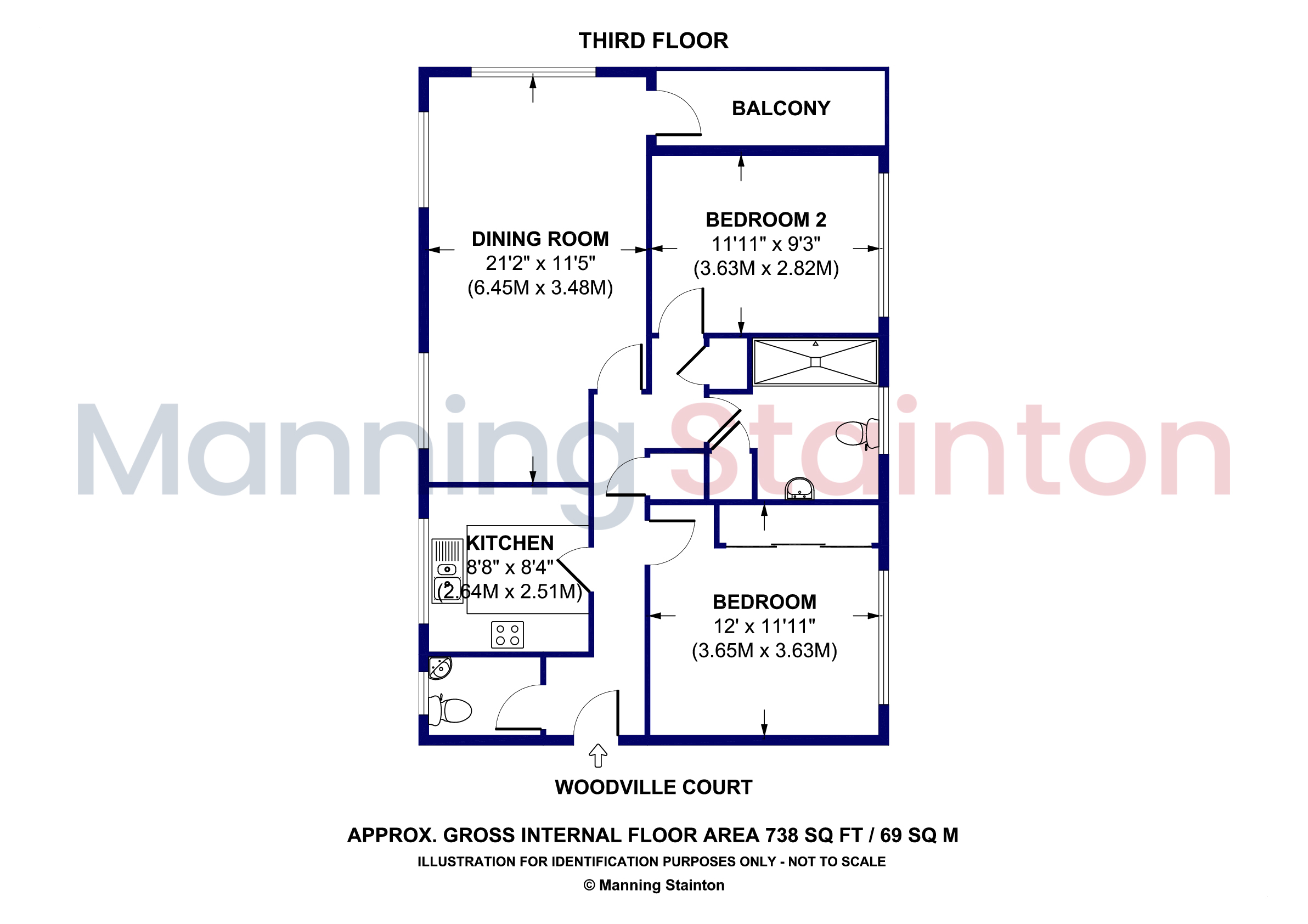16, Woodville Court, Leeds floorplan
