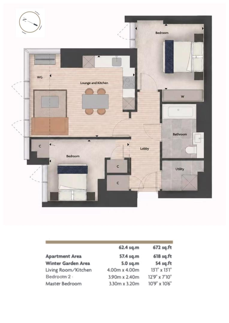 Apartment 171, 1, Carrara Tower, Bollinder Place, London floorplan