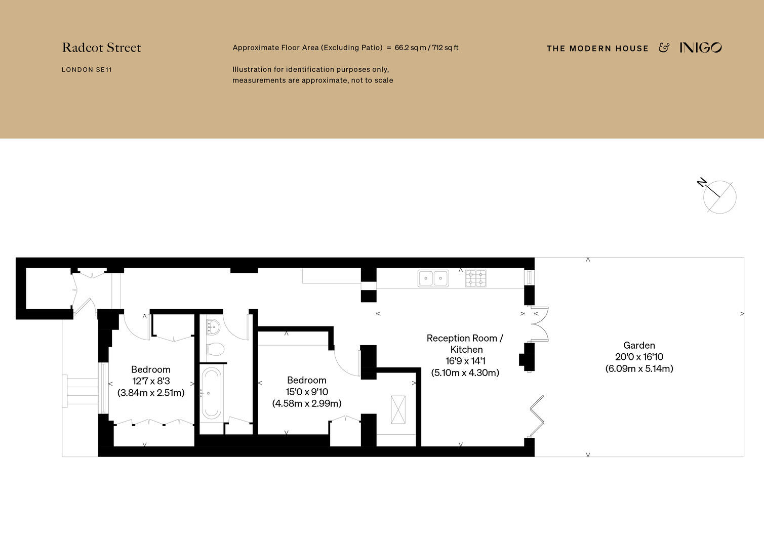 Garden Flat, 4, Radcot Street, London floorplan