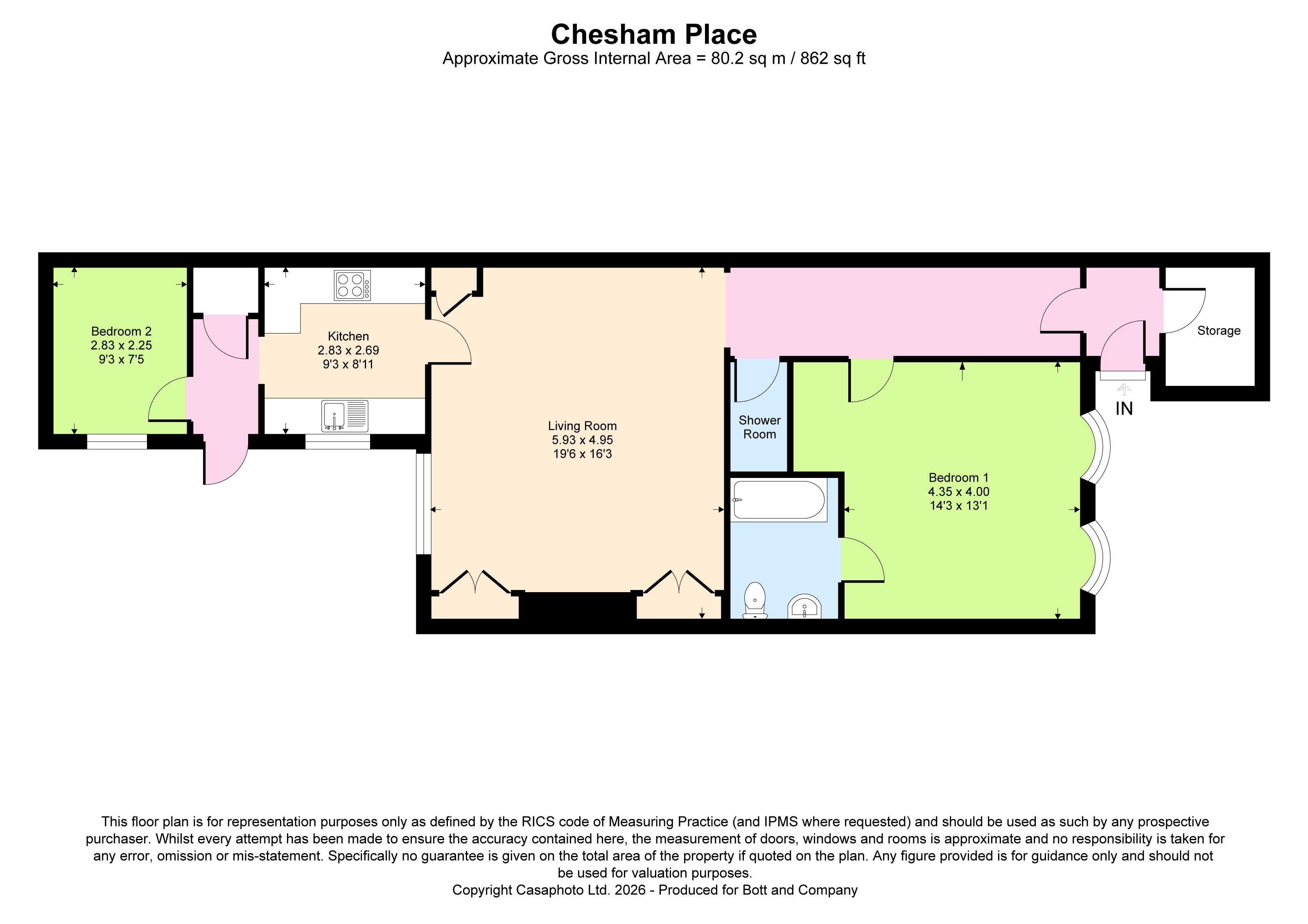 Flat 1, 4, Chesham Place, Brighton floorplan