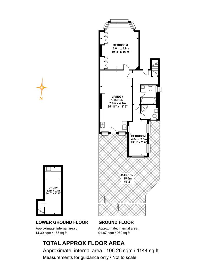 Flat 1, 48, Grove Park, London floorplan