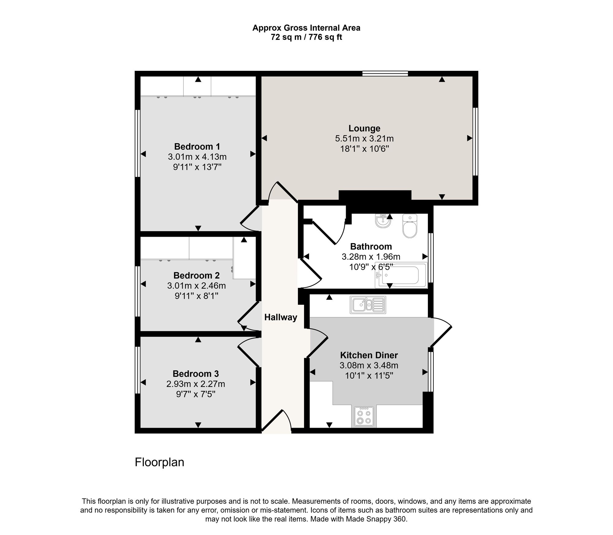 Flat 8, Carrington House, Salford floorplan