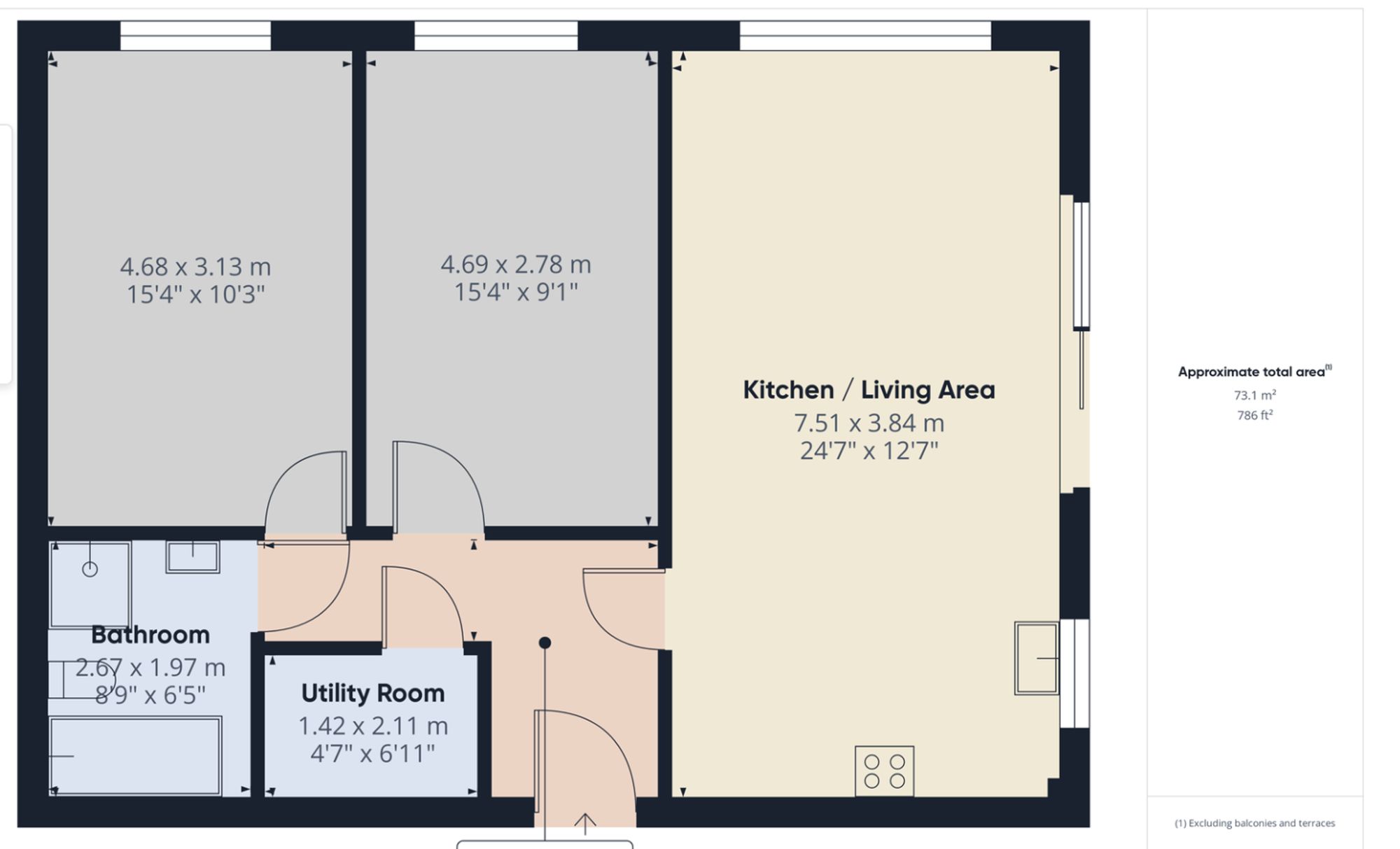 Flat 8, Sonny Rae Mews Thurlow Road, Torquay floorplan