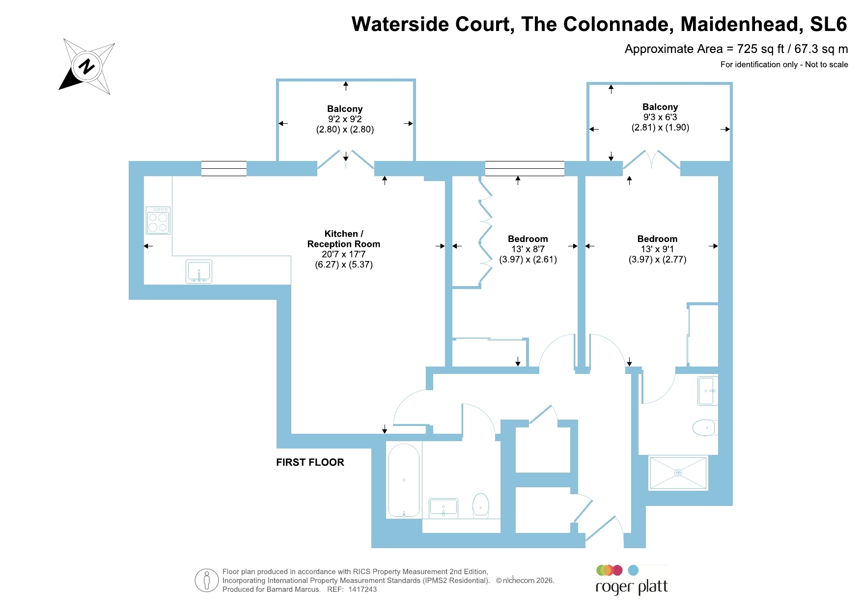 Apartment 22, Waterside Court, The Colonnade, Maidenhead floorplan