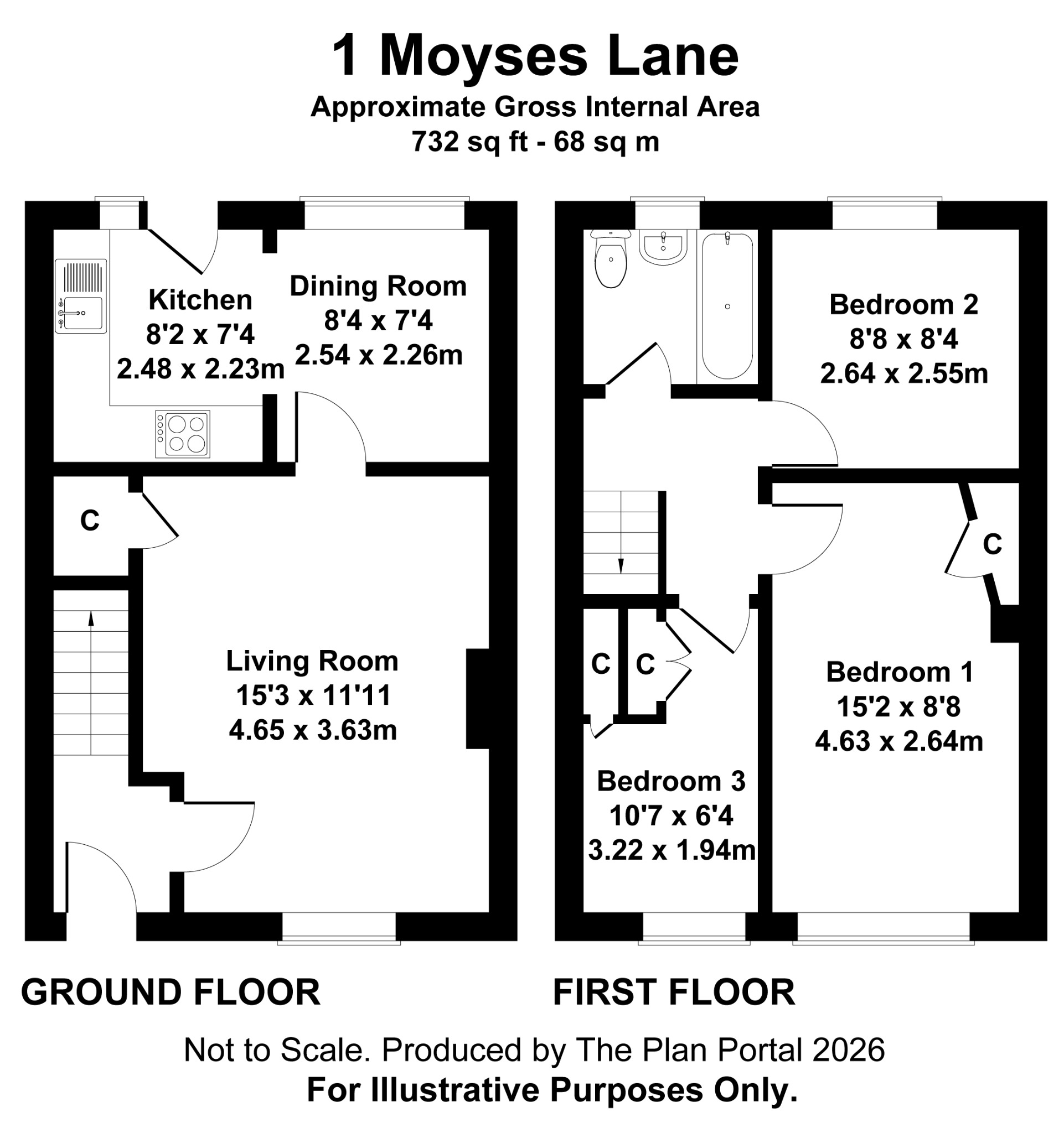 1 Moyses Lane, Okehampton, Devon floorplan