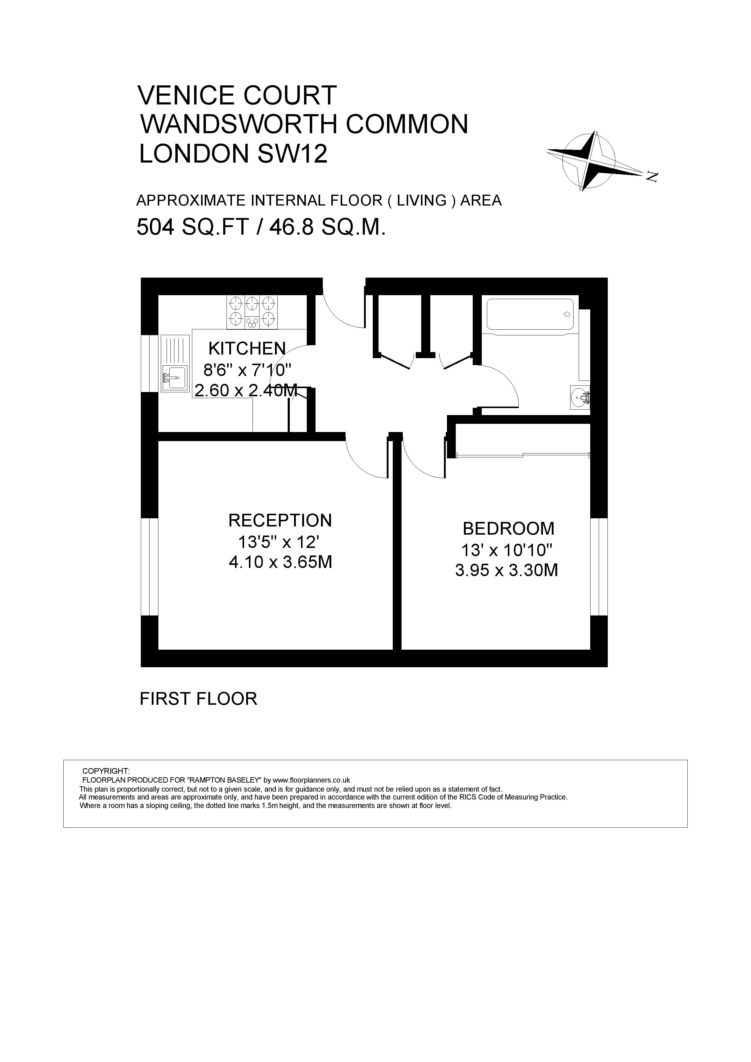 Flat 5, Venice Court, 70, St. James's Drive, London floorplan