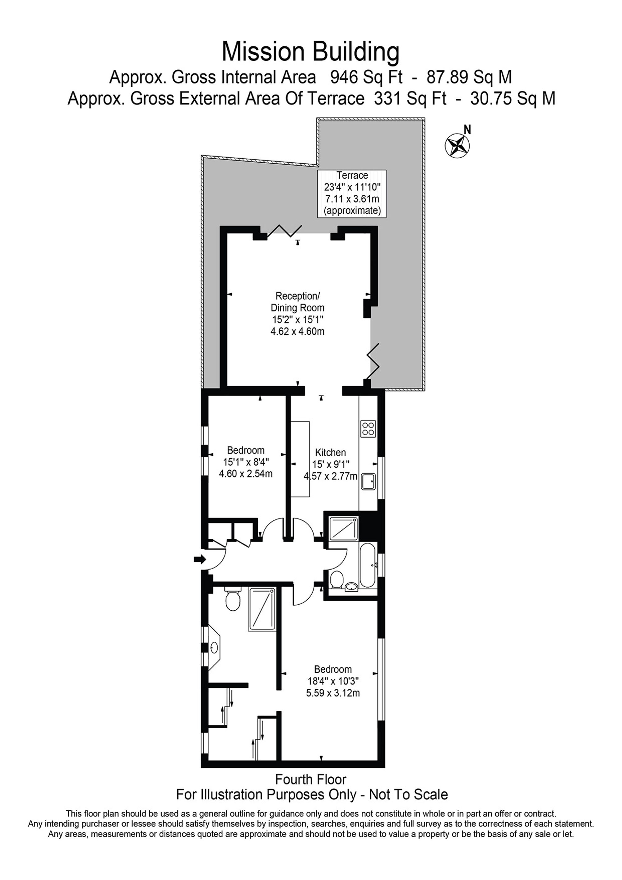 Flat 405, Mission Building, London floorplan