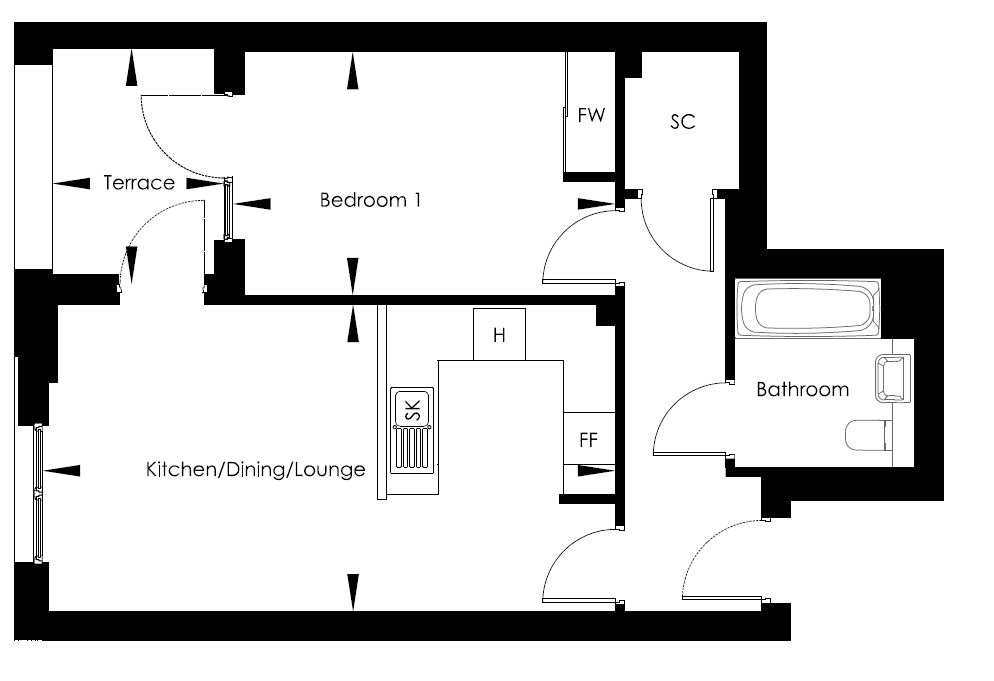 Flat 69, Samuel Building,, 48 Shackleton Way, London floorplan