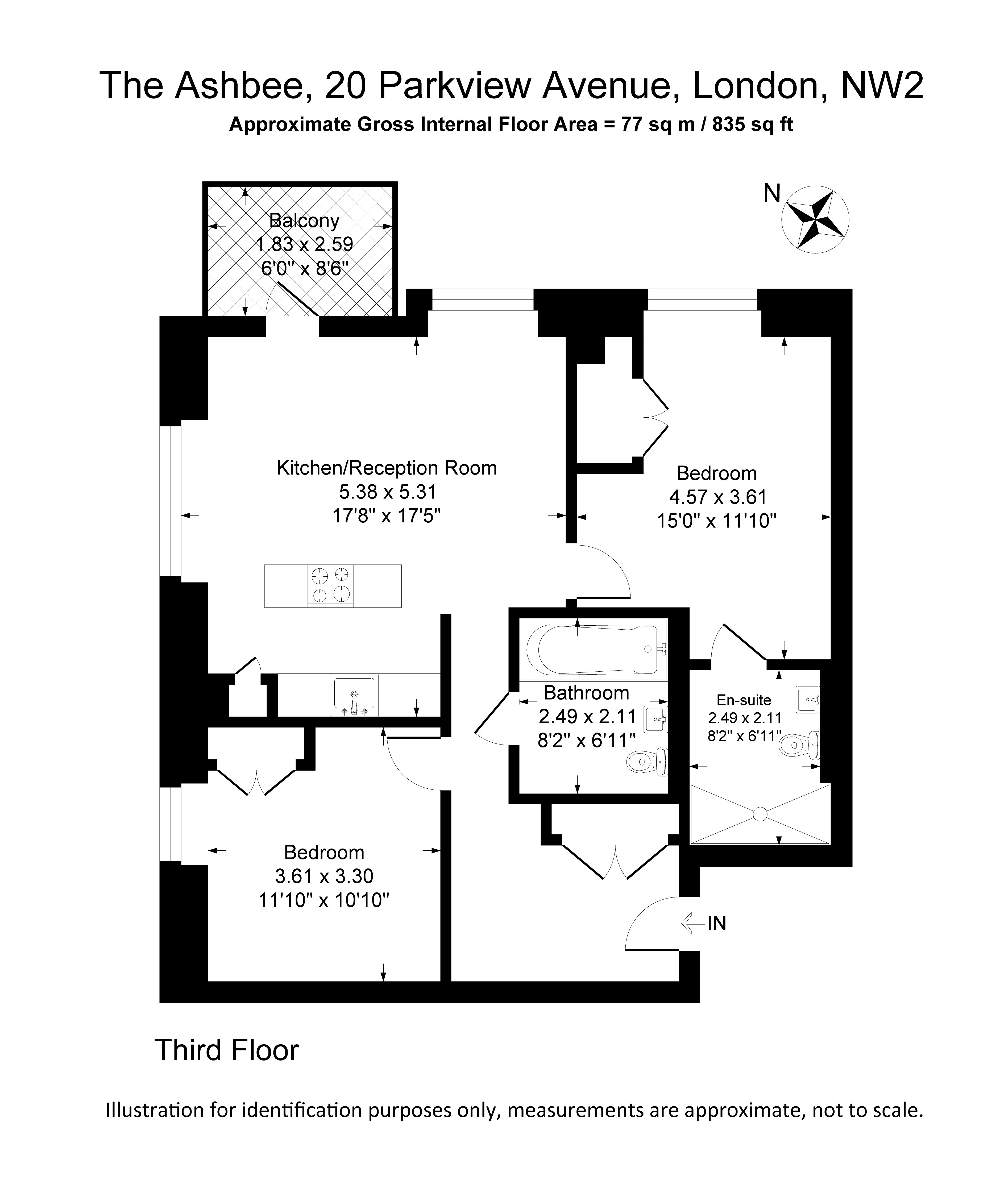 Flat 43, The Ashbee, 20, Parkview Avenue, London floorplan