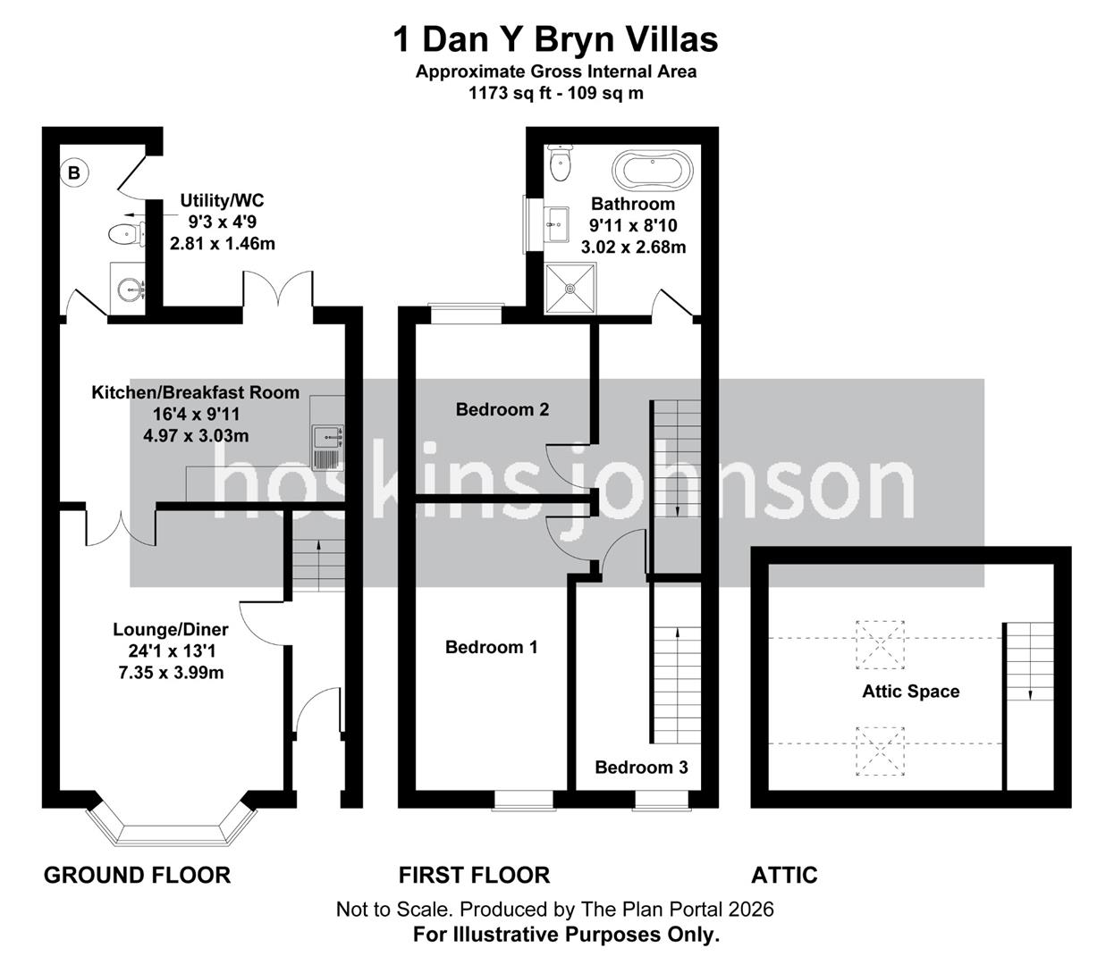 1, Dan Y Bryn Villas, Pontypridd floorplan