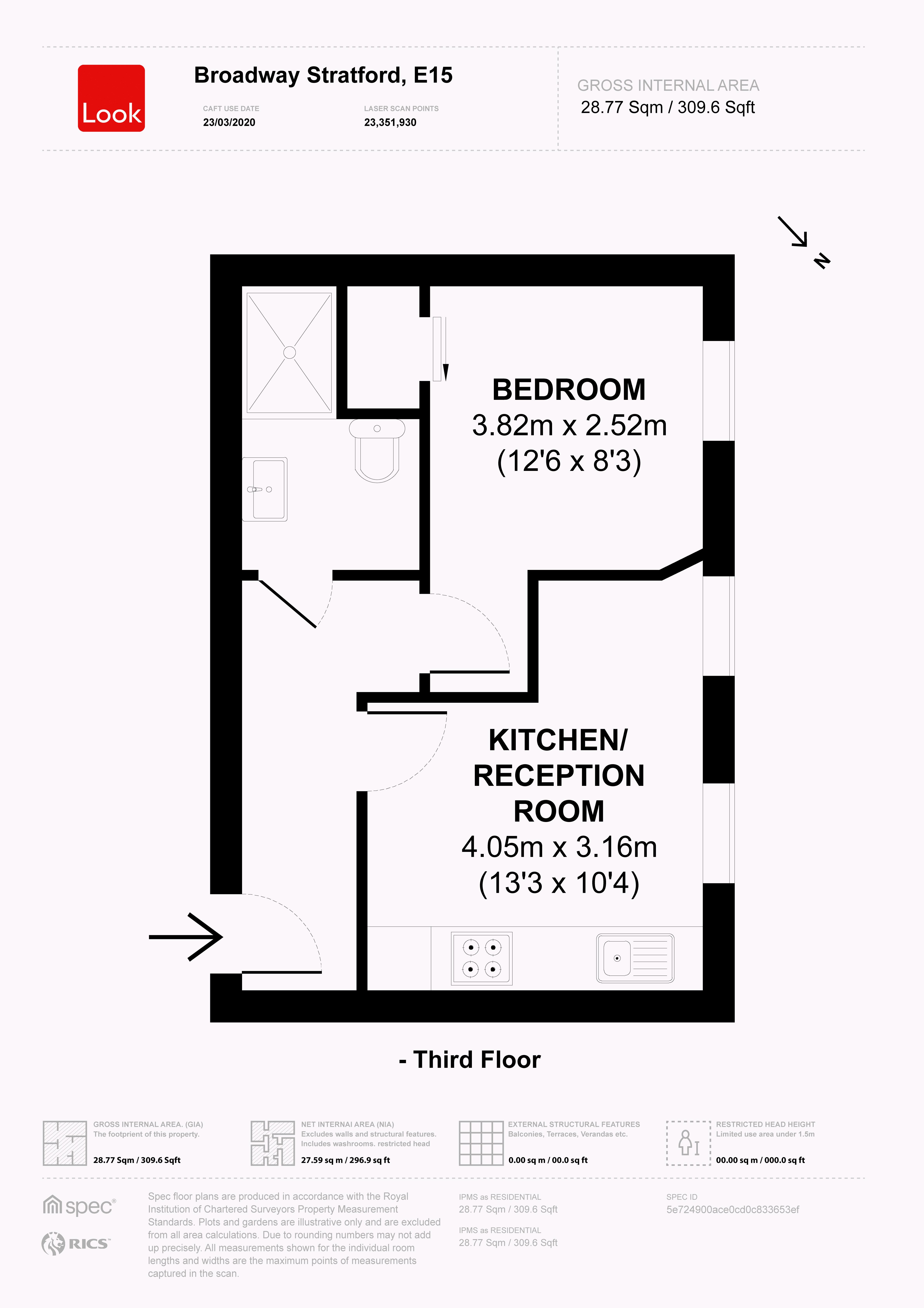 Flat 4, 61, Broadway, Stratford floorplan