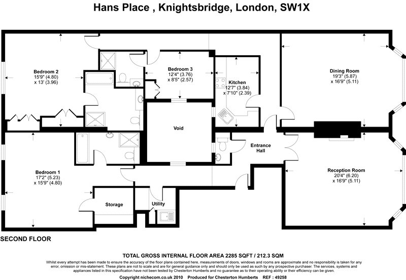 3 Bedrooms Flat to rent in Hans Place, Knightsbridge, London SW1X