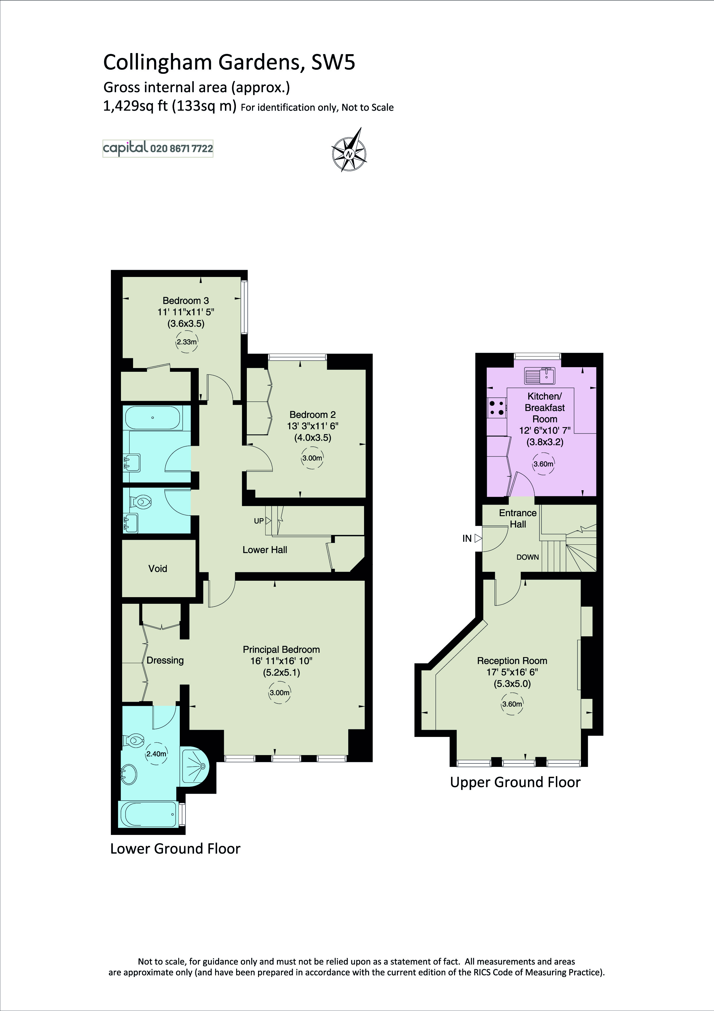 Collingham Gardens, South Kensington SW5, 3 bedroom for sale