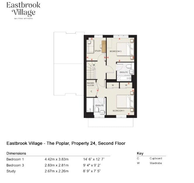 The Poplar,, Plot 24 - Eastbrook Village, Buckinghamshire floorplan