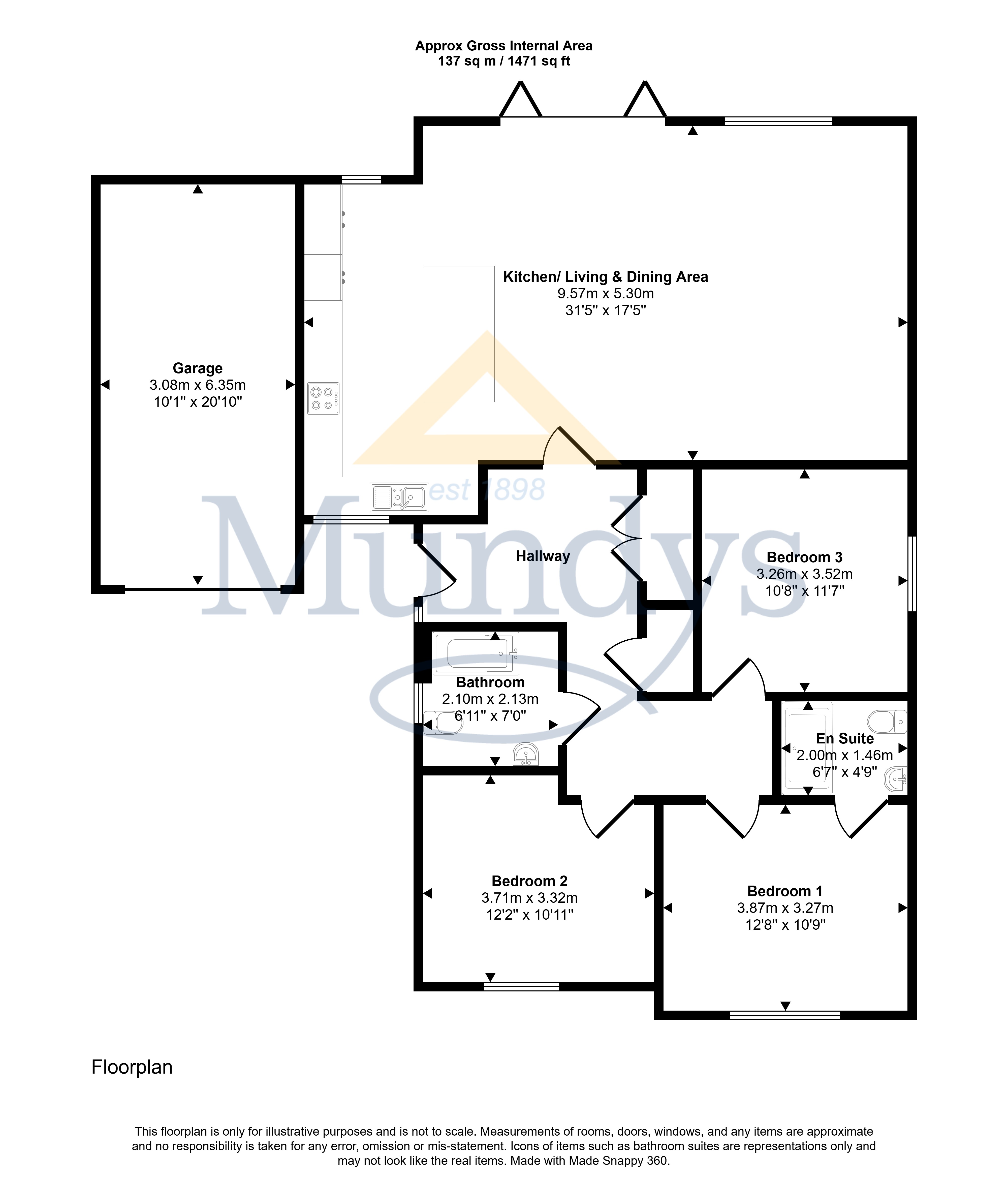 7, Shooters Close, Market Rasen floorplan