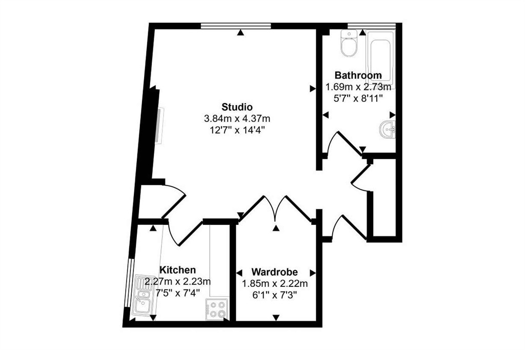 Flat 36, Meriden Court, Chelsea Manor Street, London floorplan