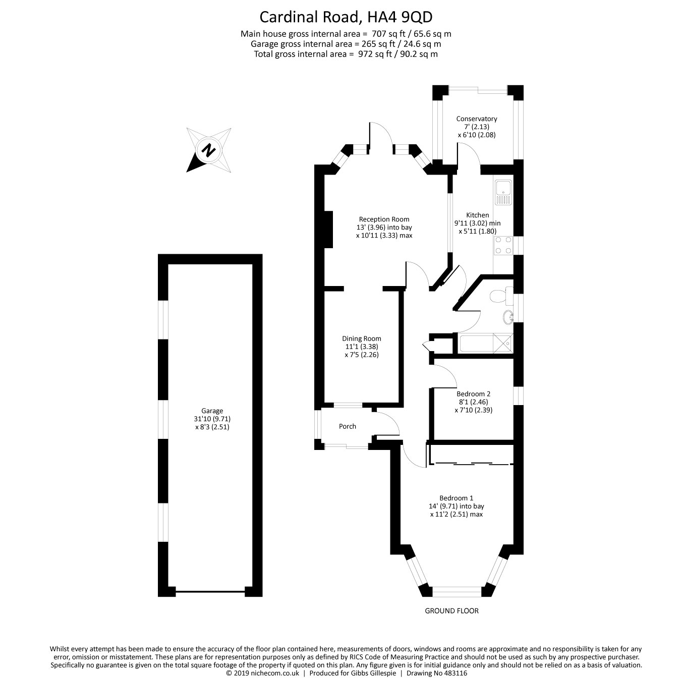 2 Bedrooms Bungalow for sale in Cardinal Road, Ruislip, Middlesex HA4