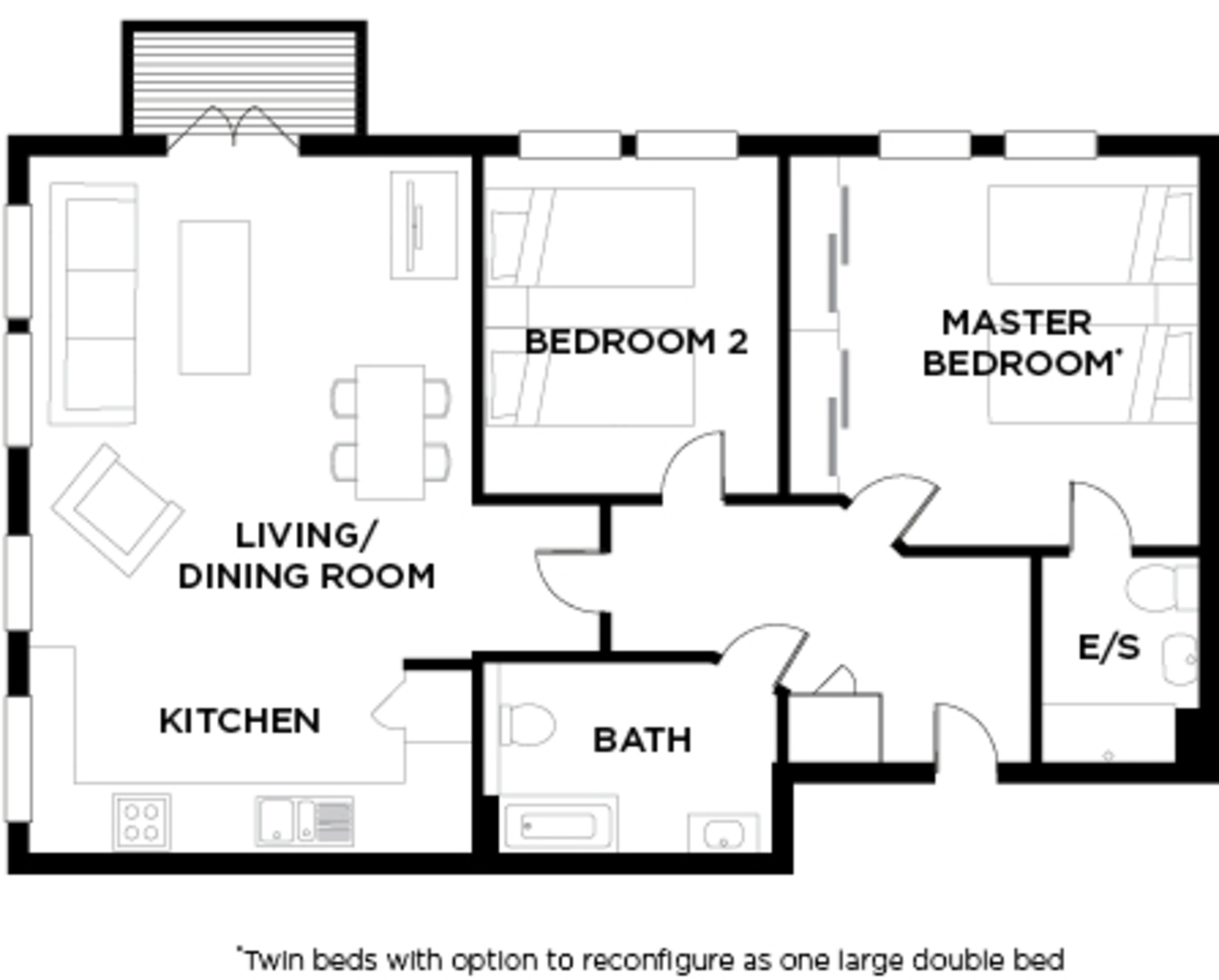 2 Bedrooms Flat to rent in Lockwood Court, London WD6