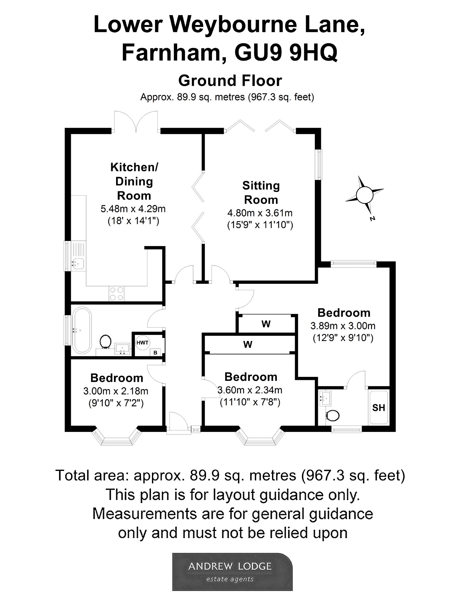 3 Bedrooms Detached bungalow for sale in Lower Weybourne Lane, Farnham GU9