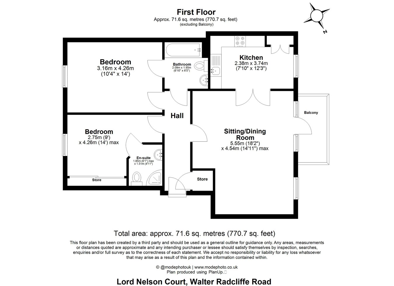 1 Lord Nelson Court, Walter Radcliffe Road, Colchester floorplan