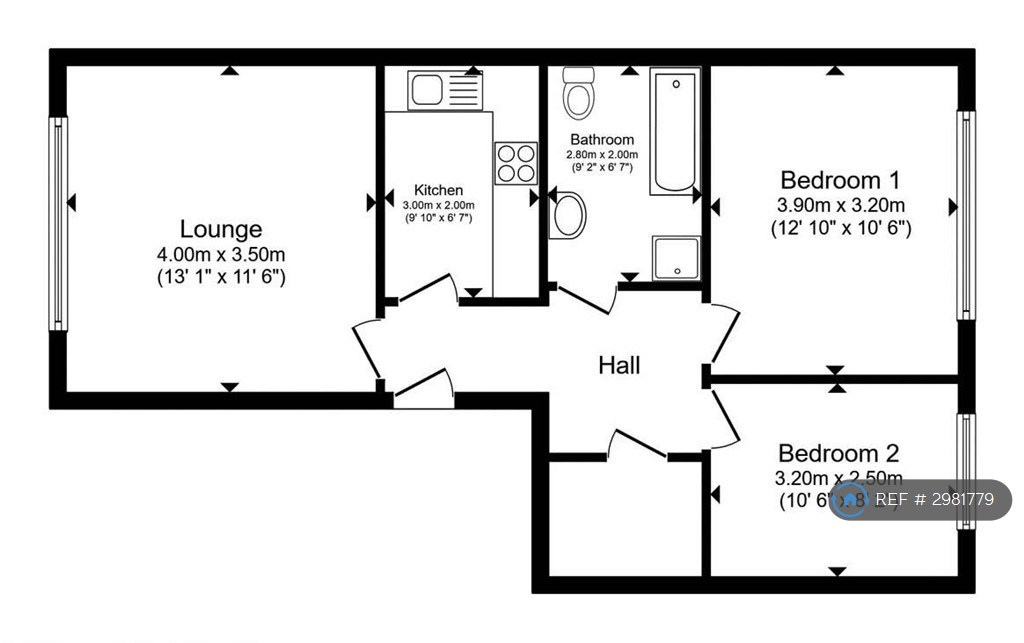 Flat, Queens Court Warren Road, Hartlepool floorplan