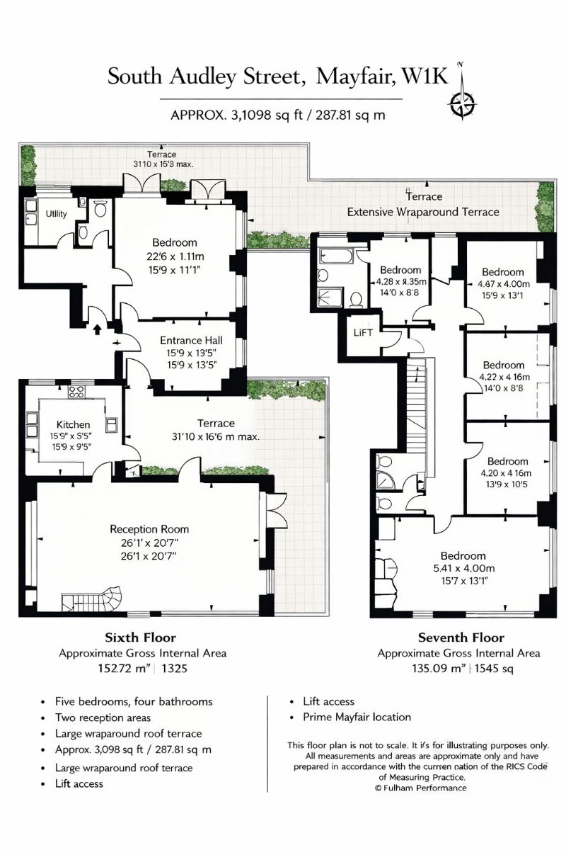 Flat 14, 50 South Audley Street, London floorplan