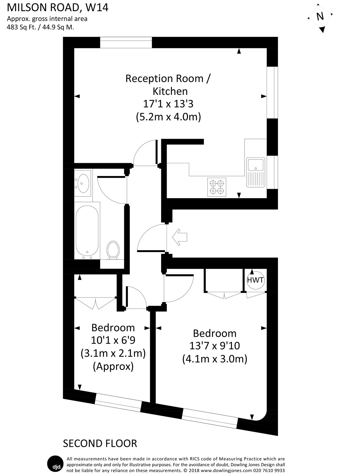 2 Bedrooms Flat to rent in Milson Road, Kensington Olympia W14
