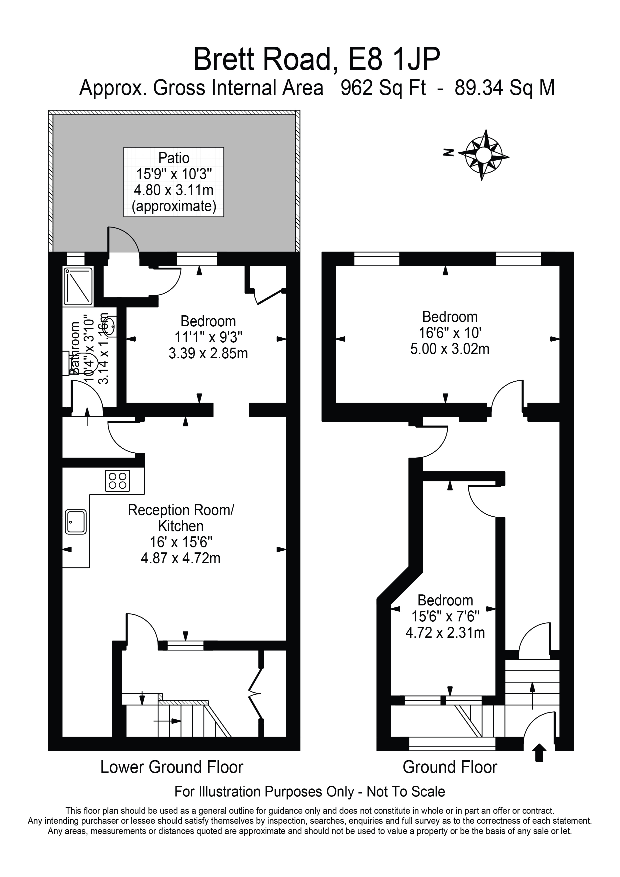 Flat A, 12, Brett Road, London floorplan