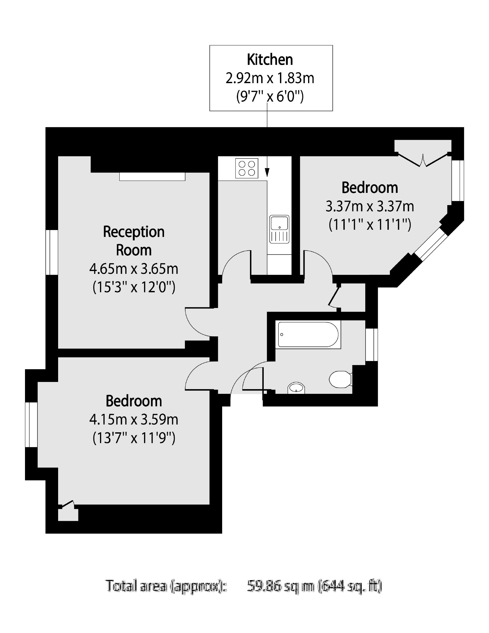 Flat 11, Churston Mansions, 176, Gray's Inn Road, London floorplan