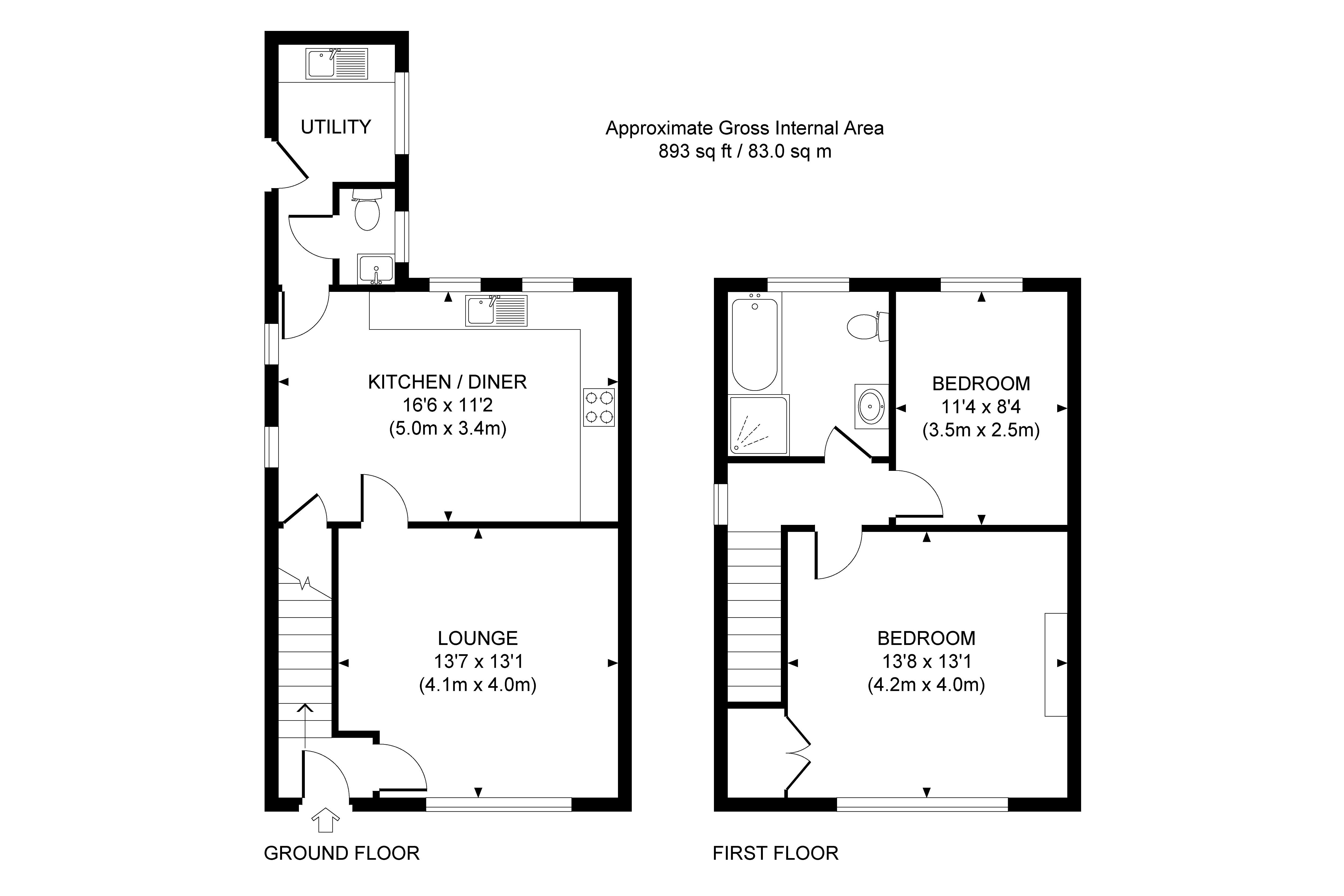 Cobham Road, Fetcham, Leatherhead KT22, 2 bedroom semidetached house