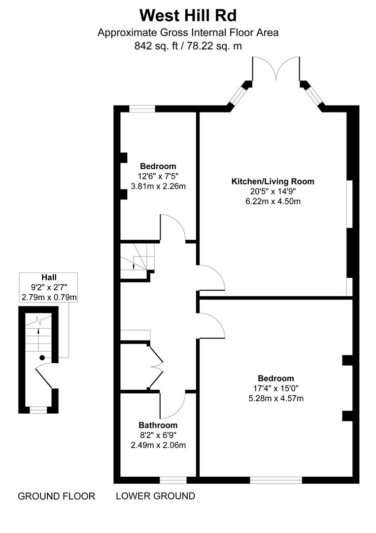 Basement Flat, 27, West Hill Road, St. Leonards-On-Sea floorplan