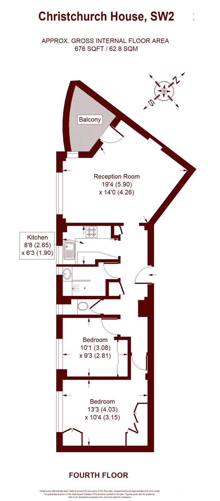 2 Bedrooms Flat for sale in Christchurch House, Christchurch Road, London SW2