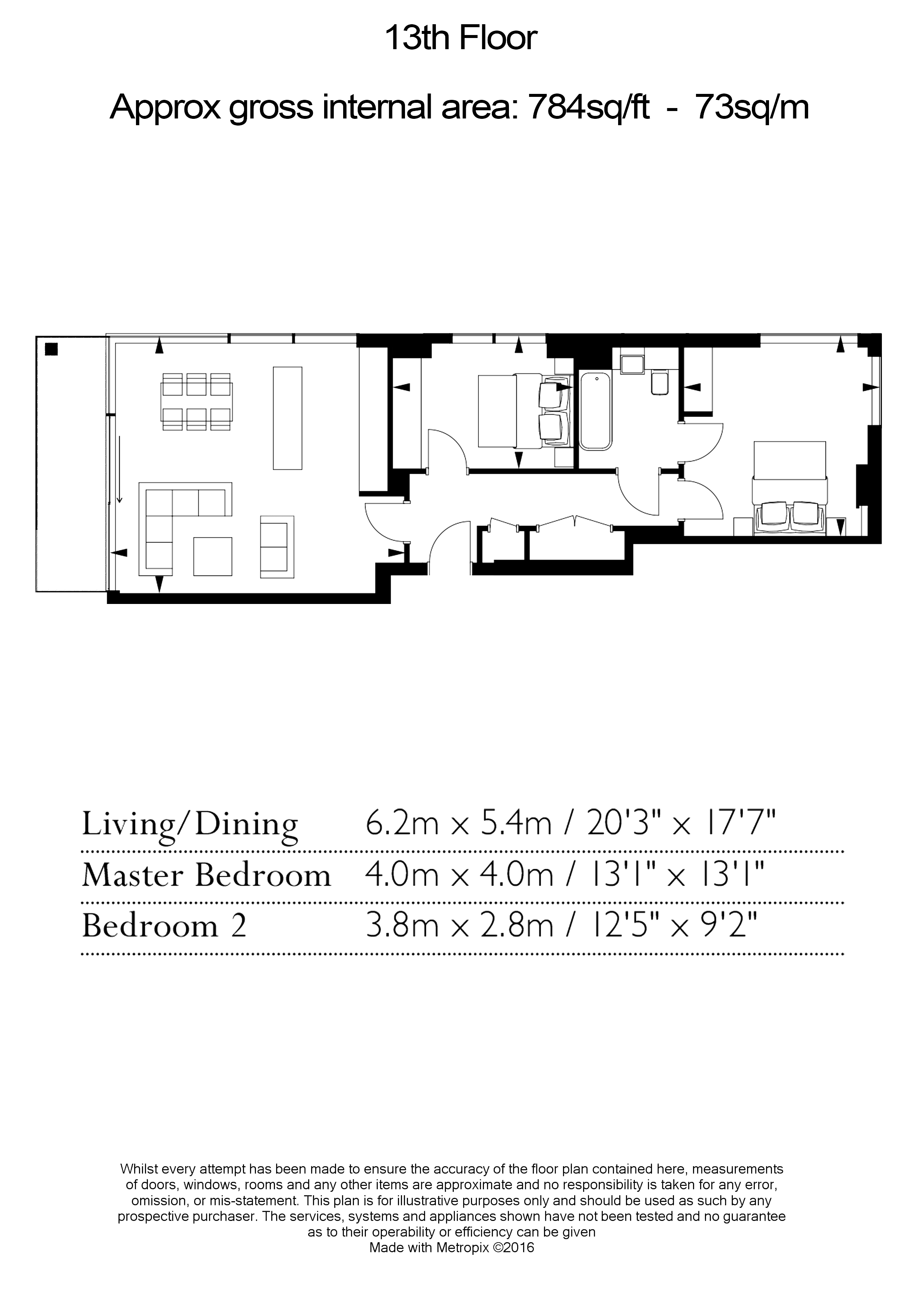 Flat 119, 85, Royal Mint Street, London floorplan