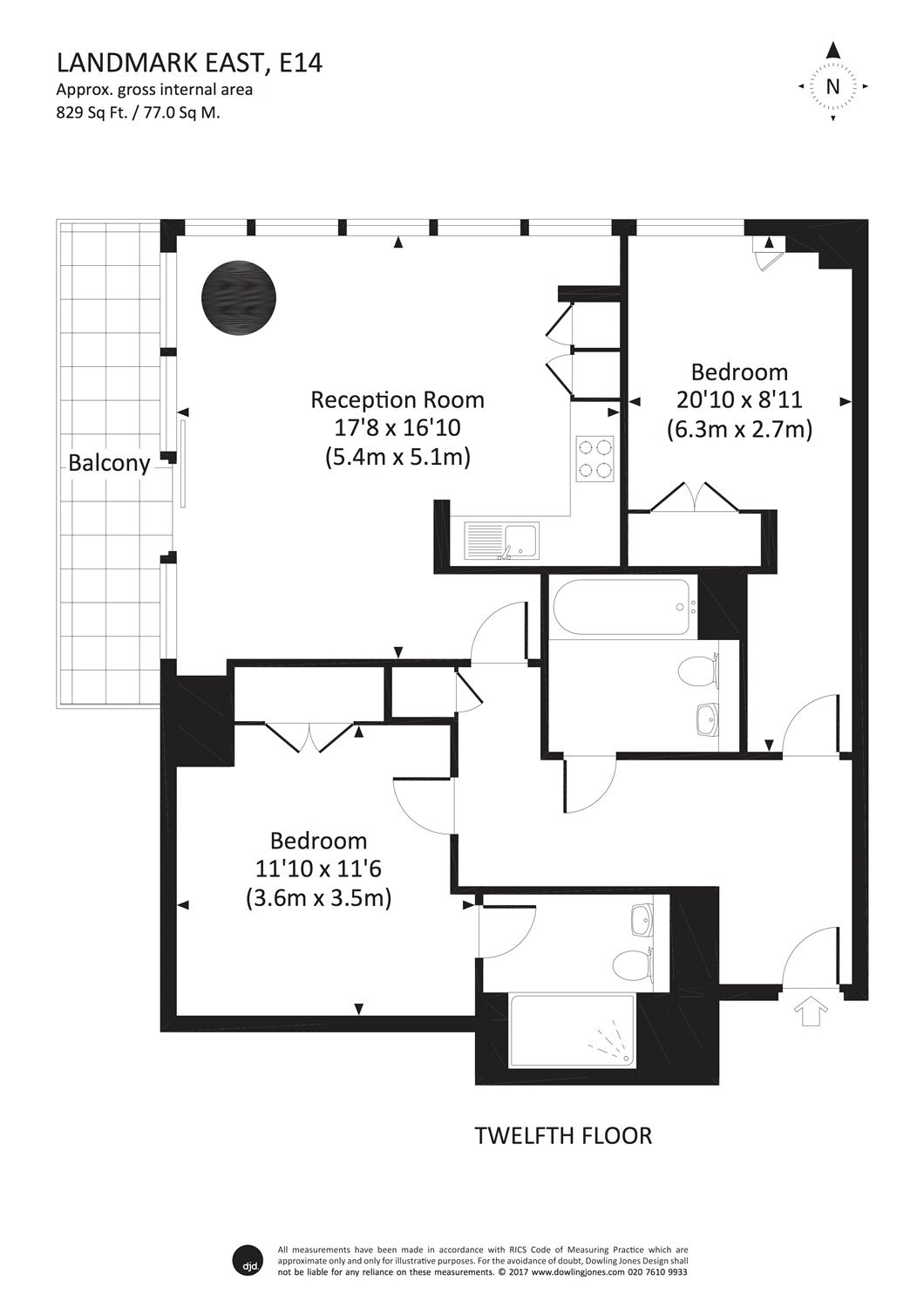 2 Bedrooms Flat to rent in Landmark East, 24 Marsh Wall, London E14