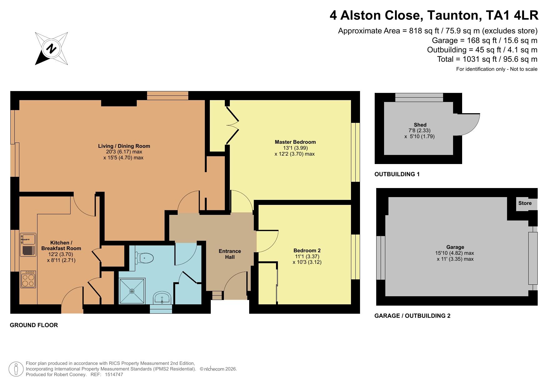 4 Alston Close, Taunton floorplan