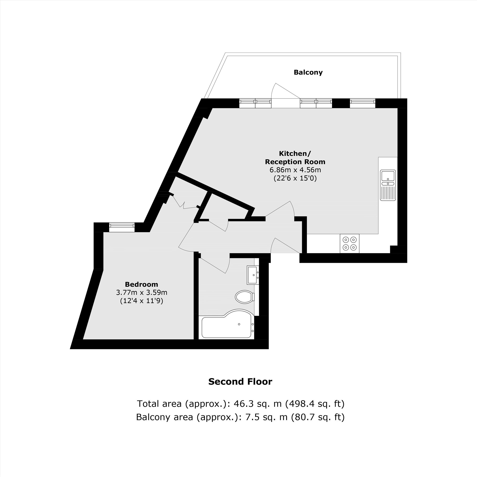 Flat 10, Cable Court, 357, Rope Street, London floorplan