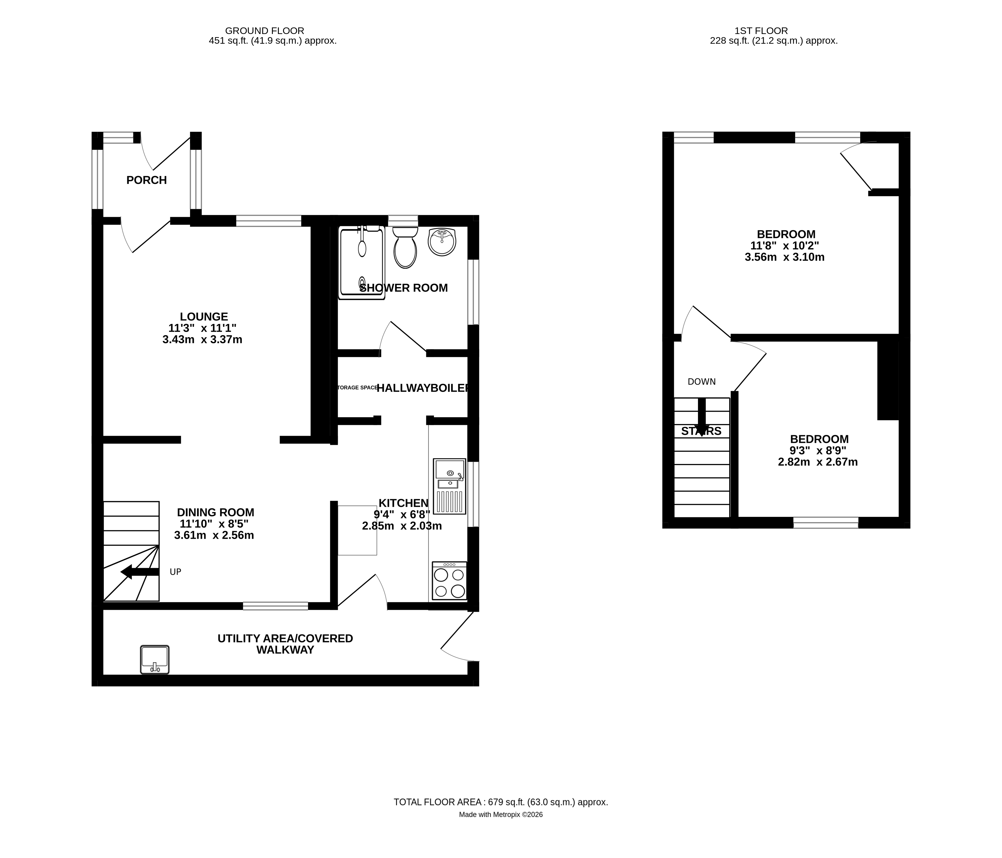 1 Hope Cottages,, Polbathic, Cornwall floorplan