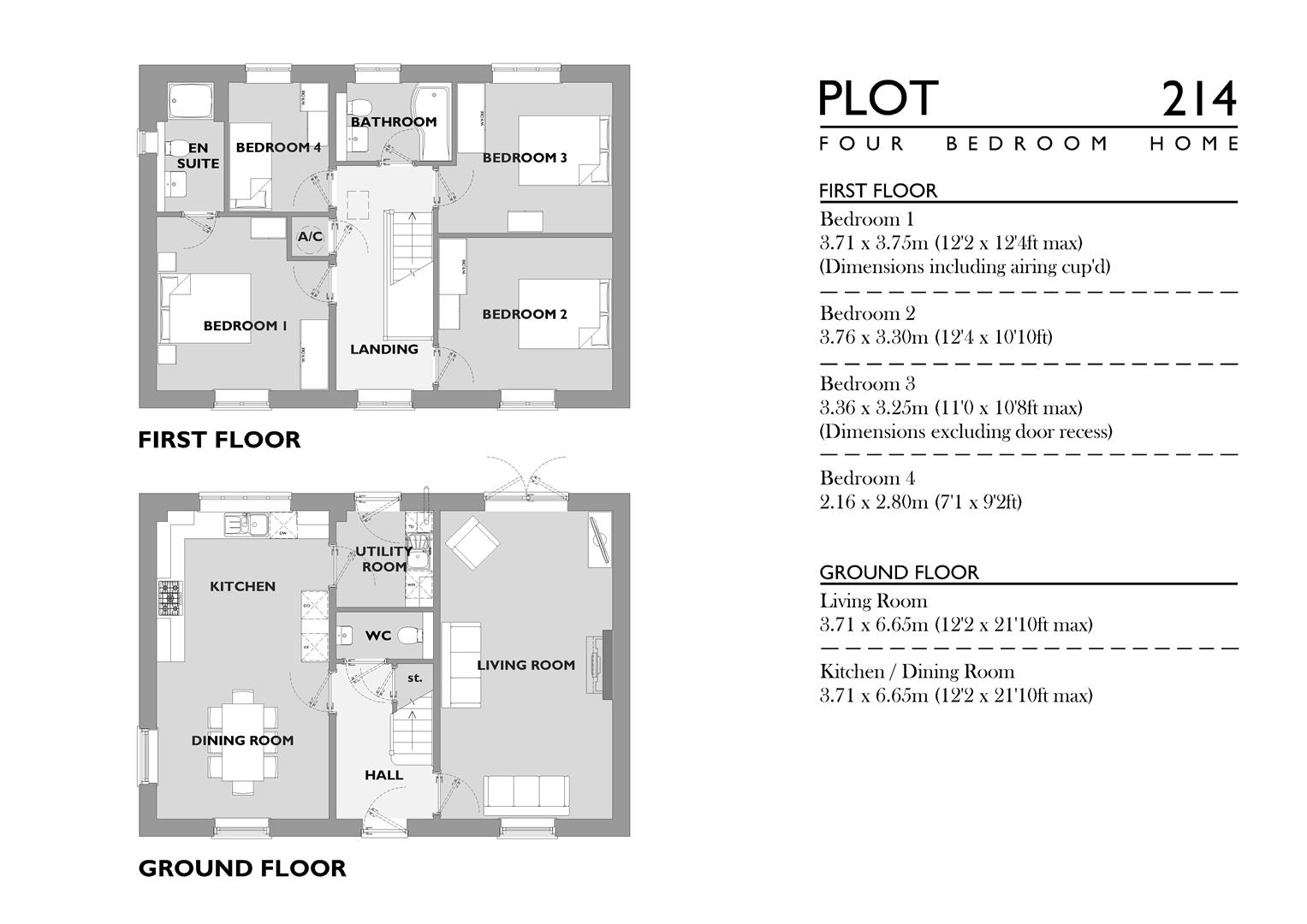 Plot 214, 32 The Drove, Weymouth floorplan