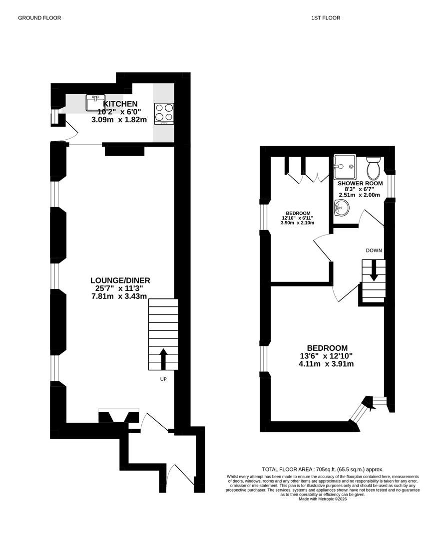 16a, Erisey Terrace, Falmouth floorplan