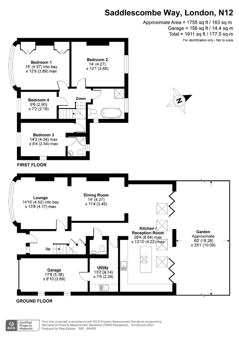 26, Saddlescombe Way, Woodside Park floorplan
