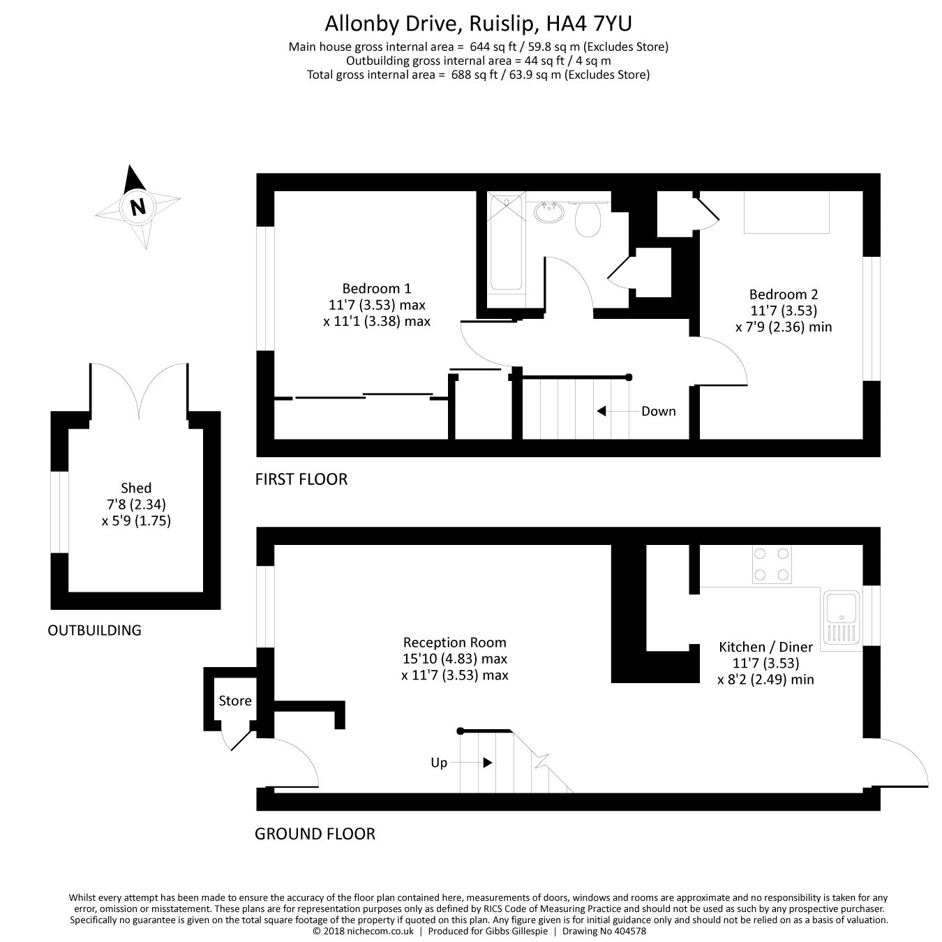 2 Bedrooms Terraced house for sale in Allonby Drive, Ruislip, Middlesex HA4