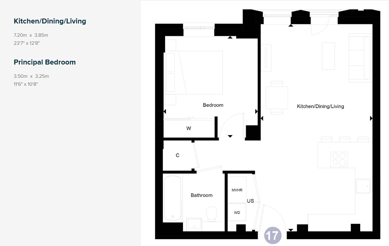 Apt 17 The Clifton Collection,, Apartment 17, The Clifton Collection, Clifton floorplan