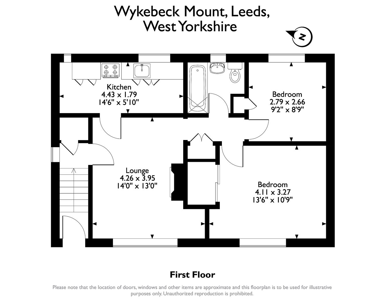 93, Wykebeck Mount, Leeds floorplan
