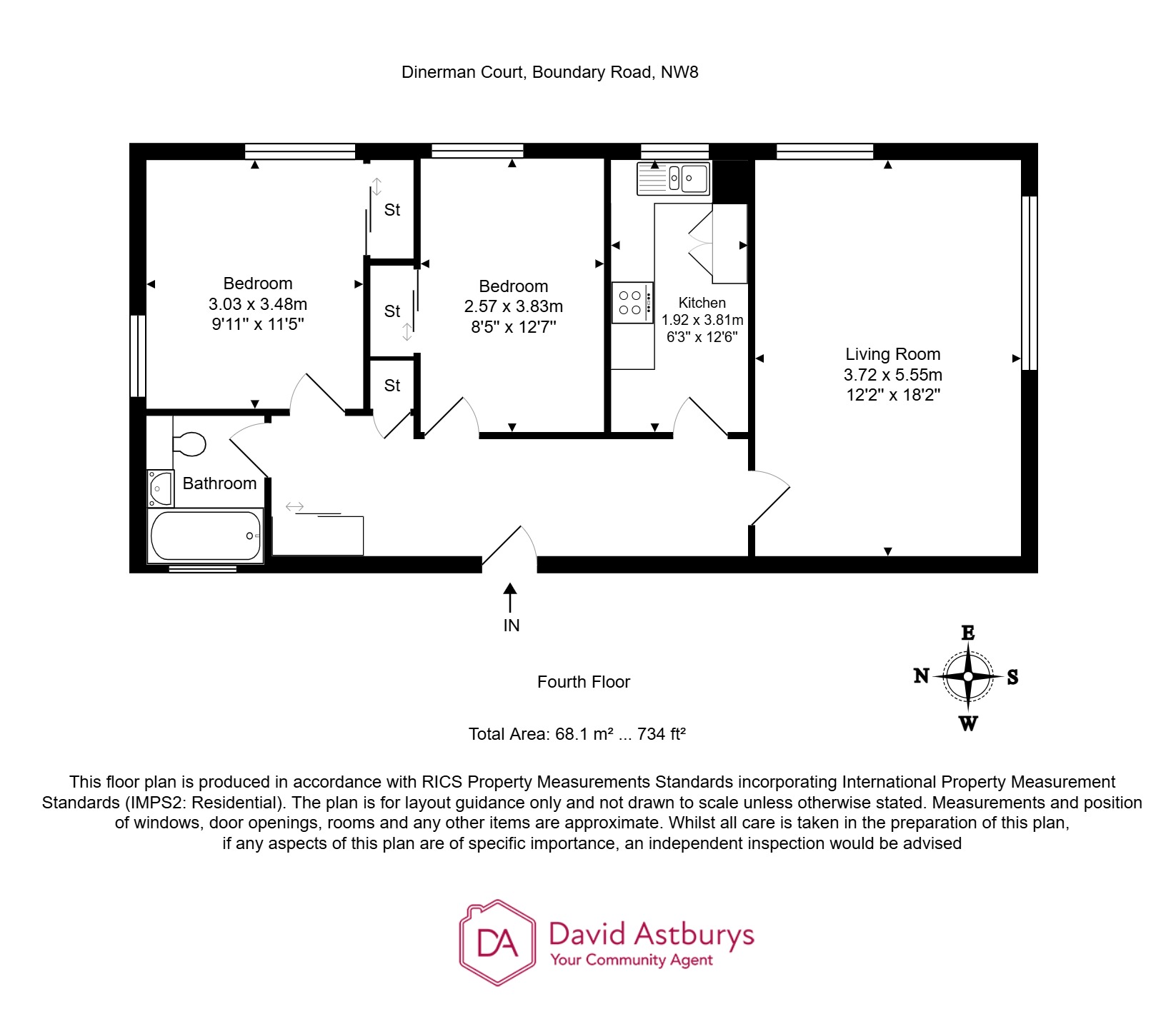 49 Dinerman Court, Boundary Road, South Hampstead floorplan