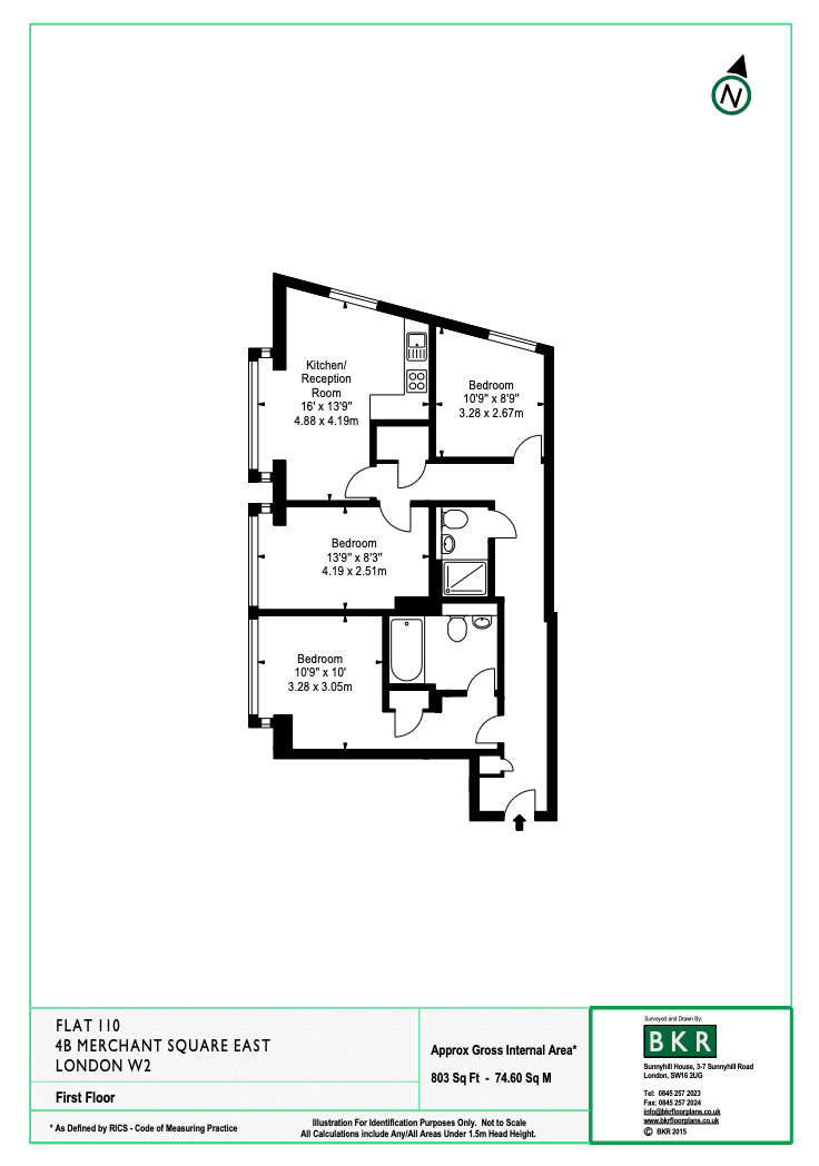 4B,Apartment 110, Merchant Square East, London floorplan