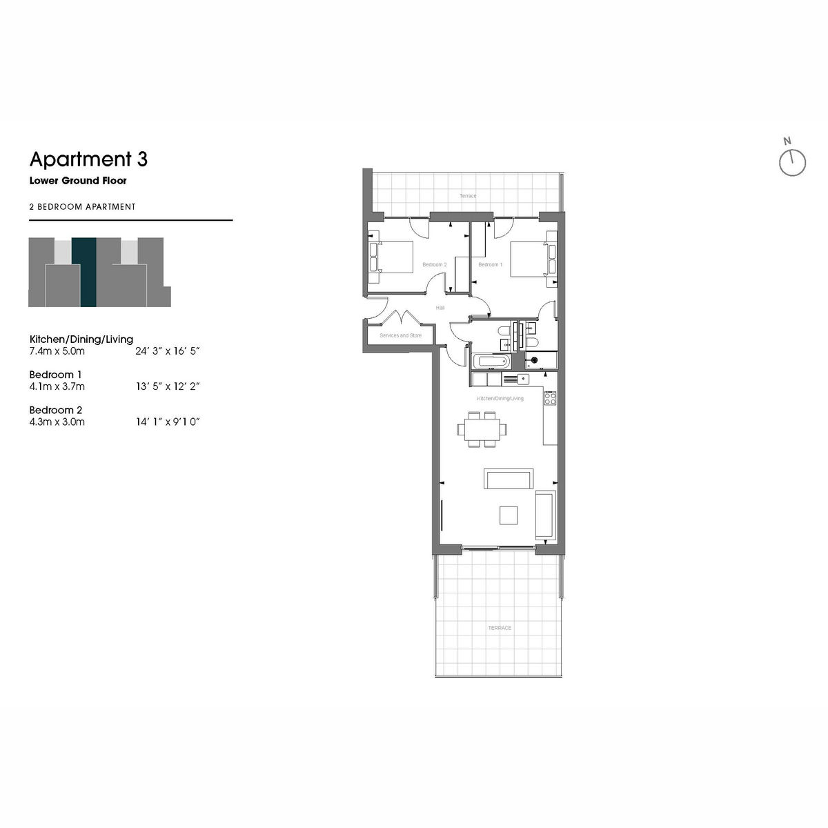 Apartment 3, Gannel Waterside, Cornwall floorplan