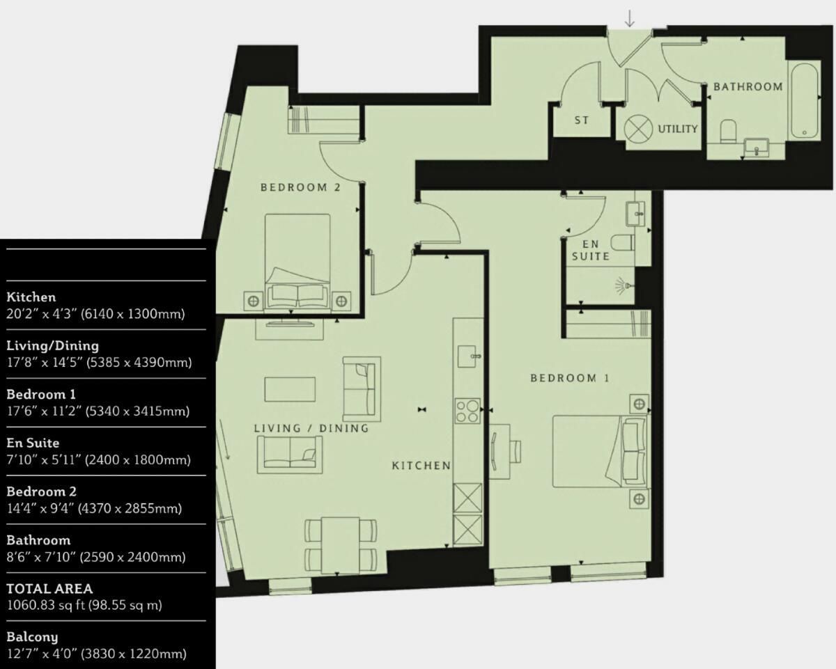 Flat 162, Gladwin Tower, London floorplan