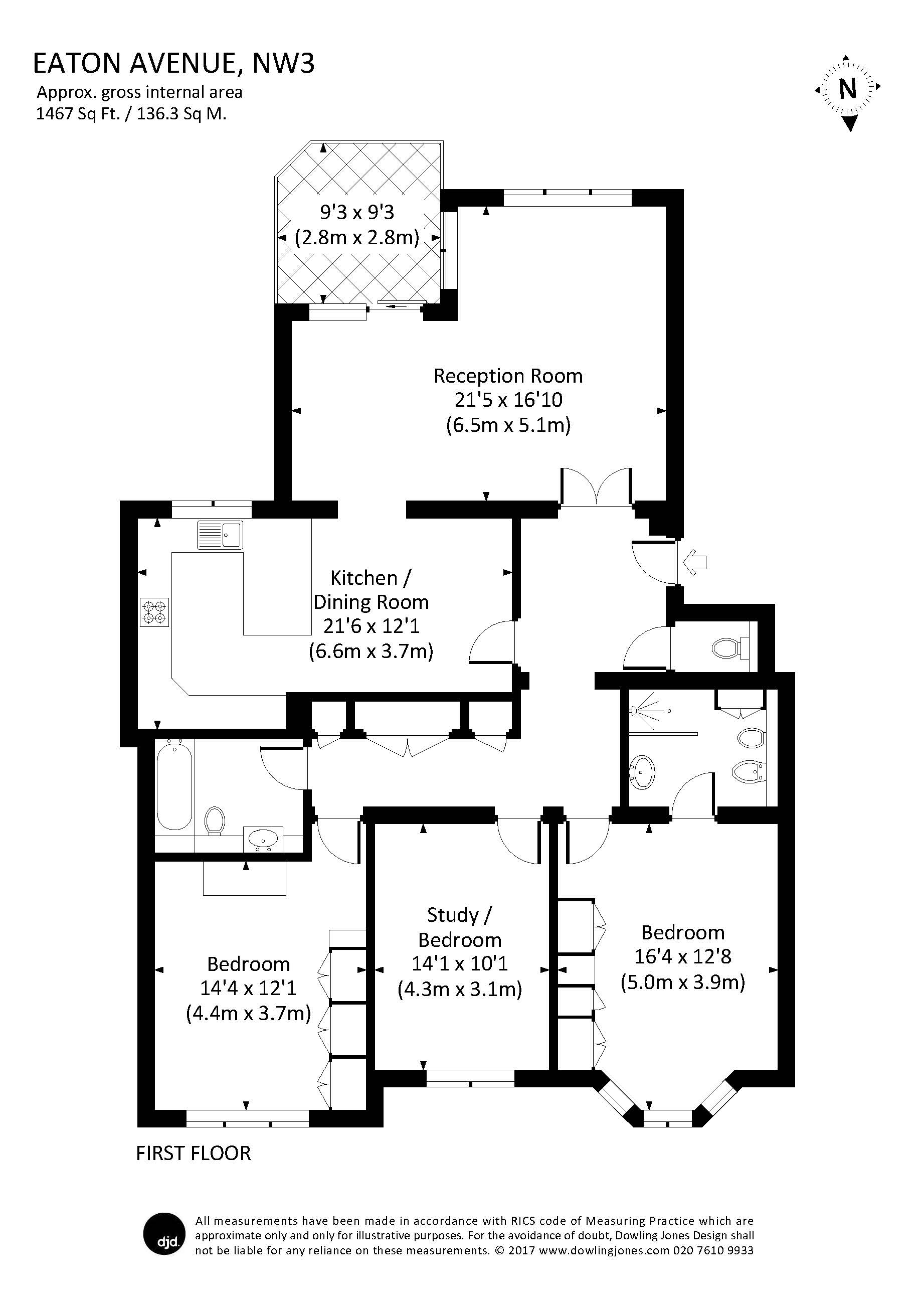 3 Bedrooms Flat to rent in Eton Avenue, Hampstead NW3