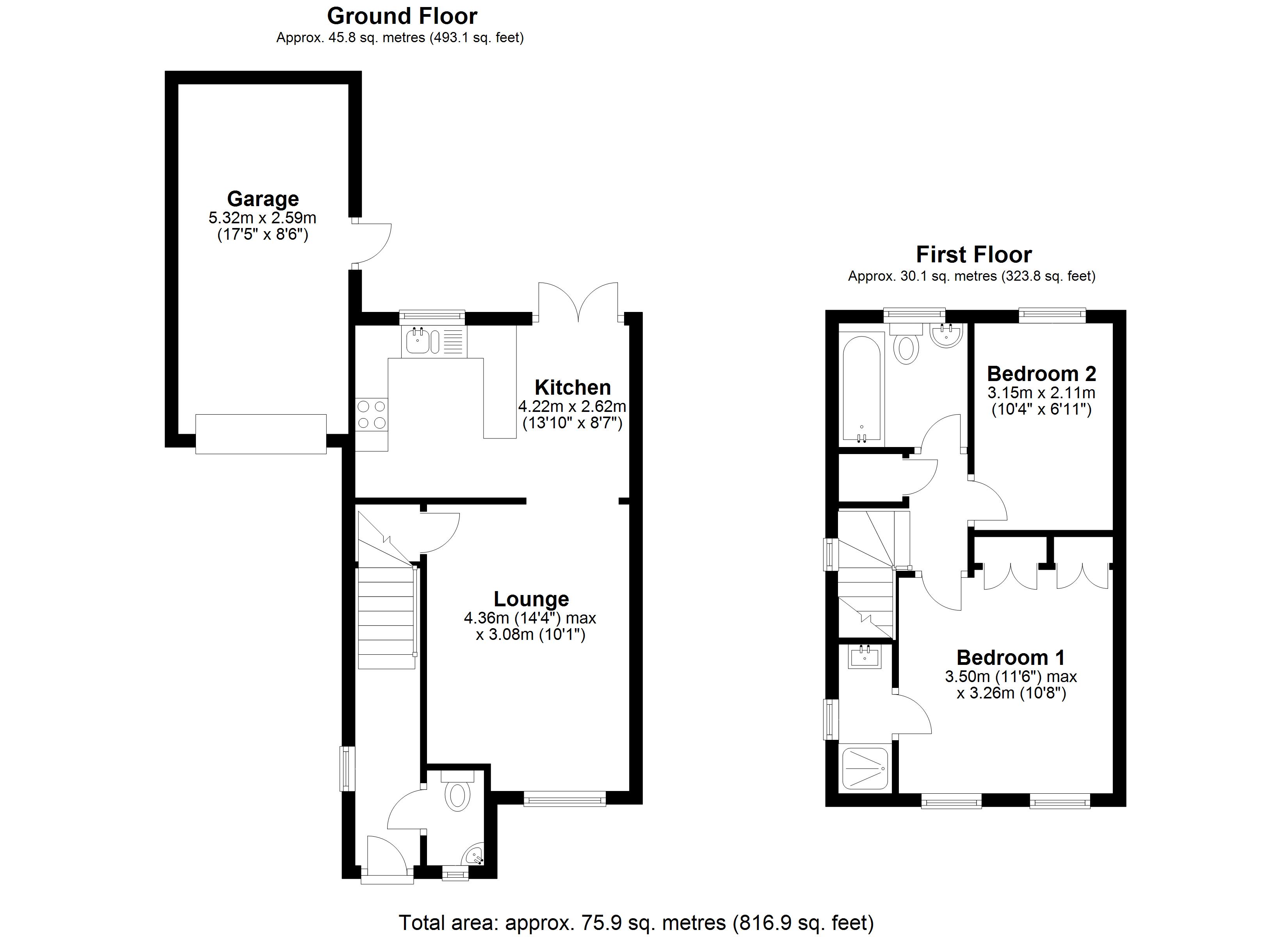 2 Bedrooms Terraced house for sale in Pipit Close, Royston SG8