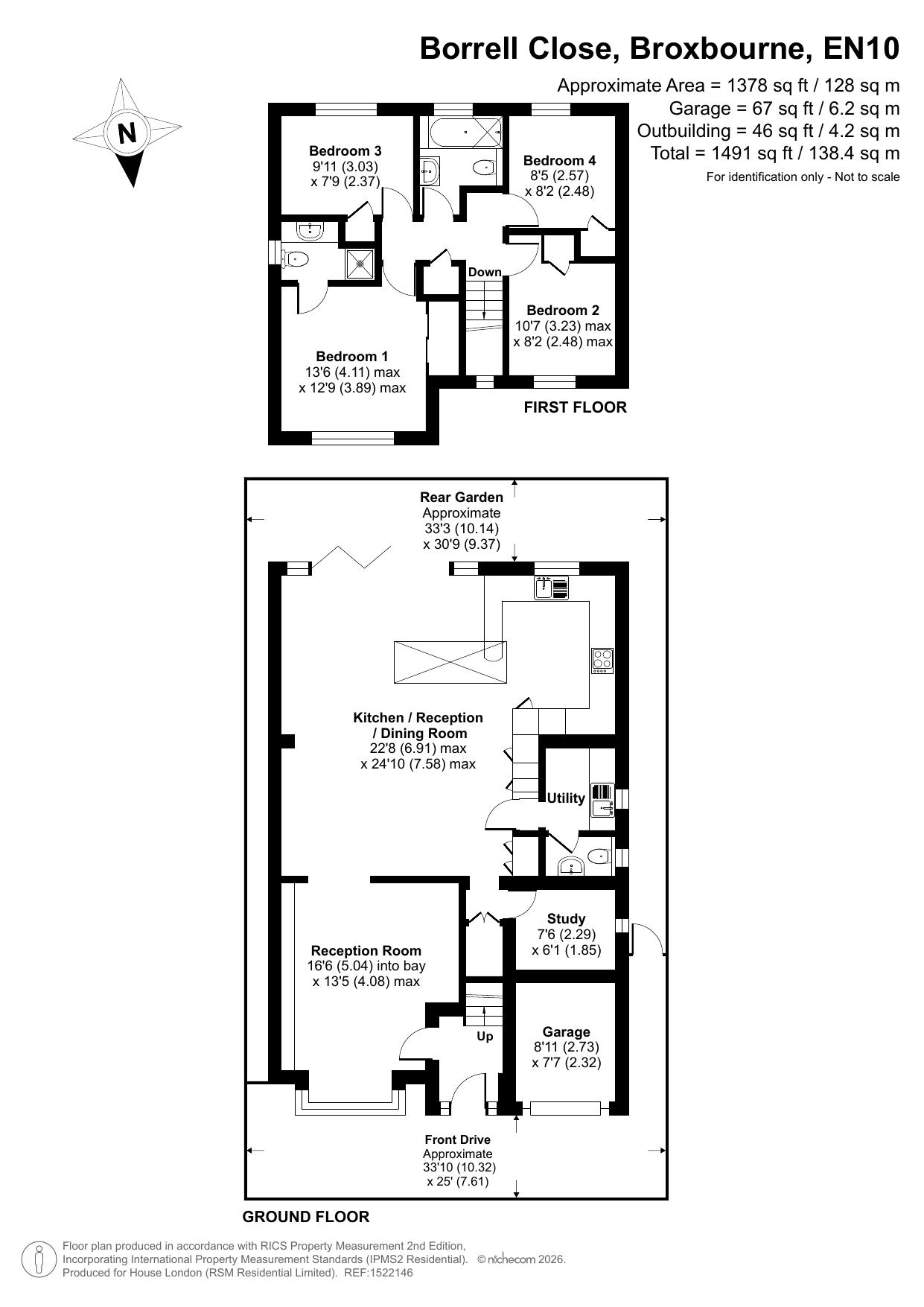 8, Borrell Close, Broxbourne floorplan